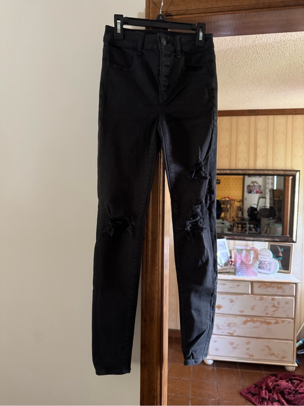 American Eagle Outfitters Black Jeans with Branded Waistband
